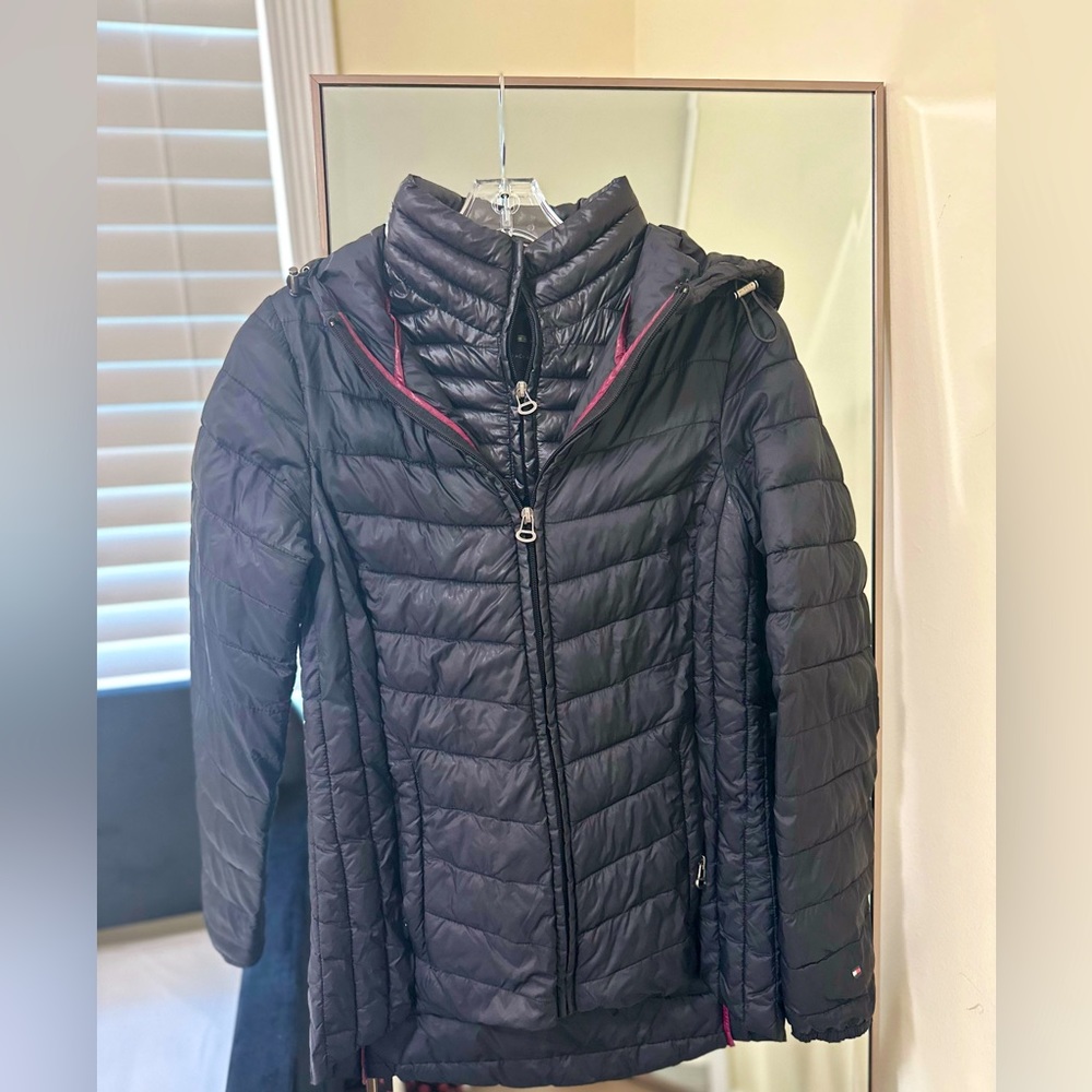 Tommy Hilfiger Black Packable Quilted Lightweight Jacket Size XS